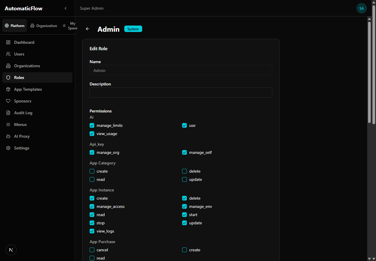 Role editor